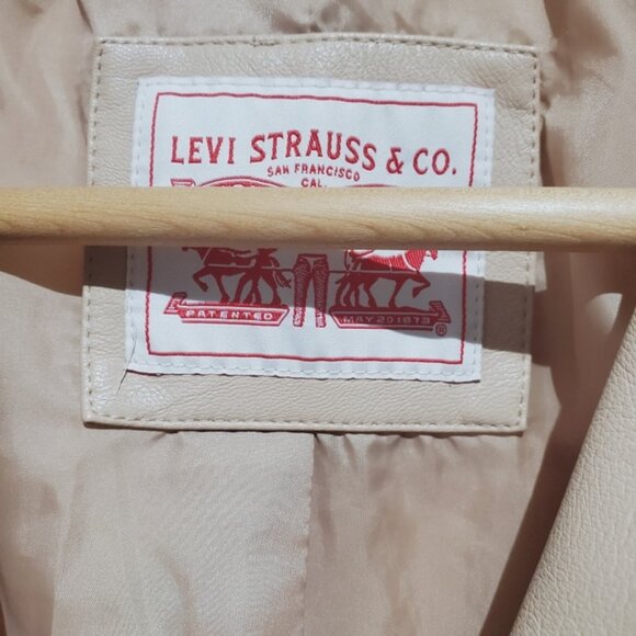 Levis Strauss Limited Edition Tan Faux Leather Moto Jacket - Picture 6 of 15